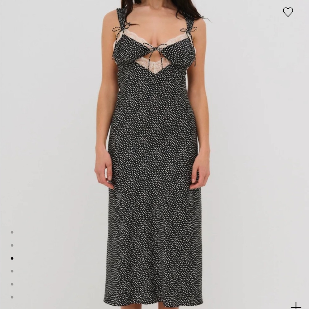 For Love & Lemons Evangeline Midi Lace Slip Dress